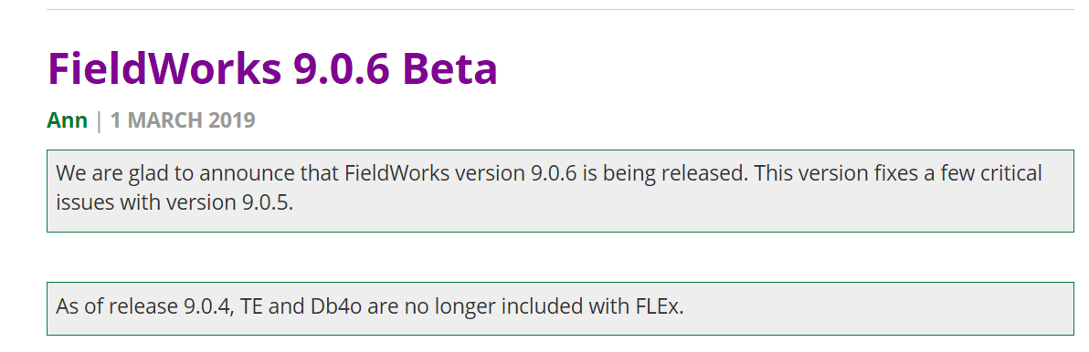 FieldWorks 9.0.6 Beta