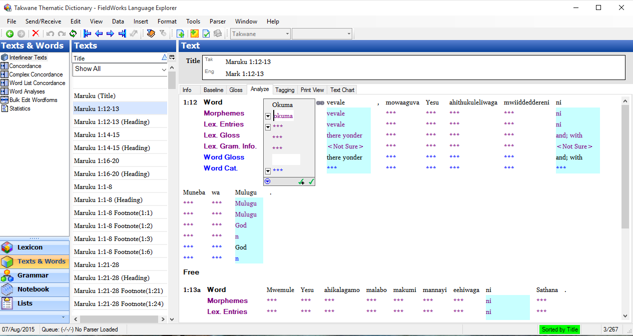 screen shots needed for ParaTExt-FLEx integration Tutorial