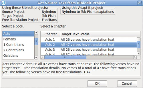 Get Src Text From BE Proj No Options Showing