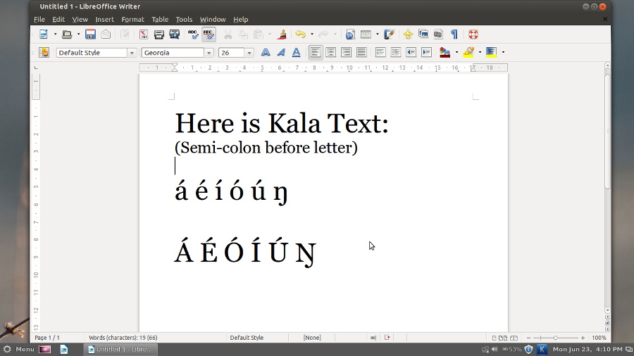 Kala Language Keyboard Example 900