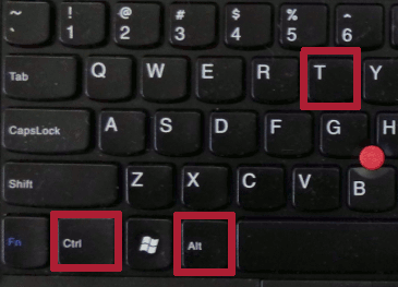 Press the Ctrl, Alt and T keys to launch a Terminal Window